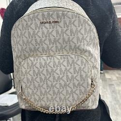 MICHAEL KORS JET SET VANILLA/LUGG MD BACKPACK WithCHAIN