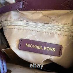 Michael Kors Cargo Jet Set Medium Backpack Gold Chain Leather Travel Bordeaux