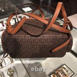 Michael Kors Jet Set Abbey Medium Cargo Backpack MK Signature Brown Handbag