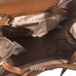 Michael Kors Jet Set Abbey Medium Cargo Backpack MK Signature Brown+Wallet
