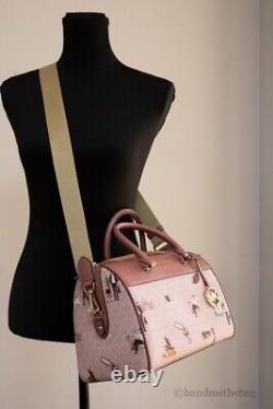 Michael Kors Jet Set Girls Medium Dark Powder Blush PVC Duffle Crossbody Handbag