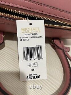 Michael Kors Jet Set Girls Medium Travel Duffle Weekender Bag Dark Powder Blush