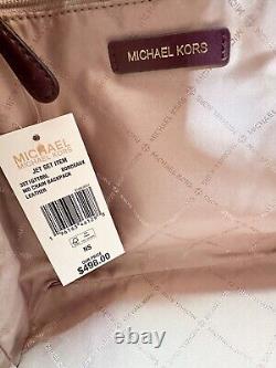 Michael Kors Jet Set Item Medium Chain Leather Backpack Bordeaux