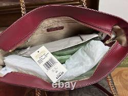 Michael Kors Jet Set Item Medium Front Pocket Chain Tote Bag Purse Mulberry