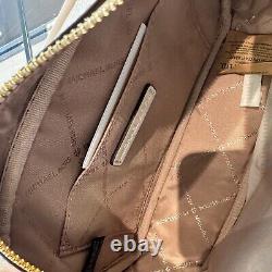 Michael Kors Jet Set Item Pocket Crossbody Tech Attached Leather Bag Bright Red