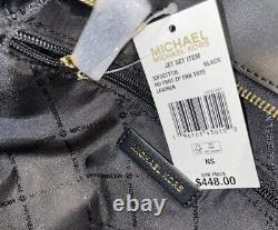 Michael Kors Jet Set Item medium Leather Tote Bag In Black NWT
