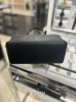 Michael Kors Jet Set Medium Black Vegan Pebbled Leather Double Pocket Tote Bag