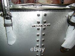 Michael Kors Jet Set Medium Carryall Tote Bag Silver Pewter Multi New Sealed
