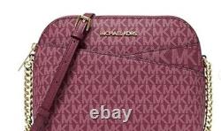 Michael Kors Jet Set Medium Crossbody Leather Handbag Mulberry Multi MSRP $398
