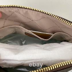 Michael Kors Jet Set Medium Dome Crossbody Bag Large Trifold Wallet Set Brown