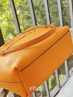 Michael Kors Jet Set Medium Front Pocket Zip Chain Tote Handbag HoneyCmb+Wallet