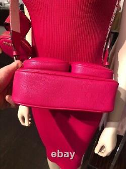 Michael Kors Jet Set Medium Women Crossbody Bag Tech Attached Mk in Carmine Pink