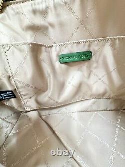Michael Kors Jet Set Travel Dome Crossbody Bag Mk Green Multi + Card Case Wallet