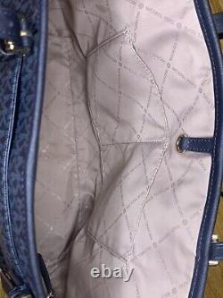 Michael Kors Jet Set Travel Medium Carryall Shoulder Tote Bag Mk Pattern Blue