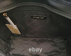 Michael Kors Jet Set Travel Medium Double Pocket Tote Black Multi Hearts Bag