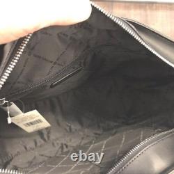 Michael Kors Jet Set Travel Medium Front Zip Pocket Chain Tote Bag Black Silver