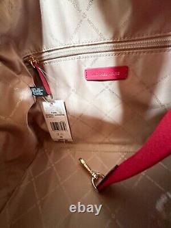 Michael Kors Jet Set Travel Medium Shoulder Duffle Bag Mk Carmine Pink Multi