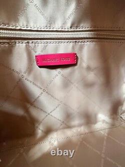 Michael Kors Jet Set Travel Medium Shoulder Duffle Bag Mk Carmine Pink Multi