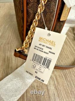Michael Kors Jet Set Travel Signature Crossbody Handbag -Brown, Medium NWT & Pkg