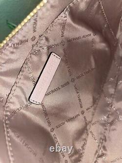 Michael Kors Jet Set Zip Pouchette Chain Crossbody Bag Shldr Mk Pink Blush Logo