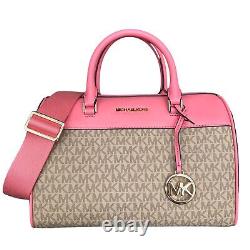 Michael Kors MK Jet Set Travel Medium Duffle Bag Satchel Tea Rose Pink Sand MK