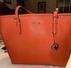 Michael Kors Persimmon Jet Set Travel Saffiano Leather Top Zip Tote WithDust Bag