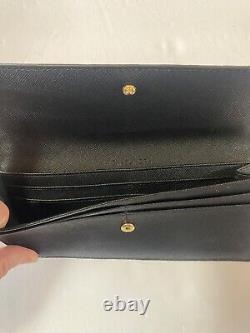 Michael Kors Trista Saffiano Black Leather Medium Bucket Bag with Jet Set Wallet