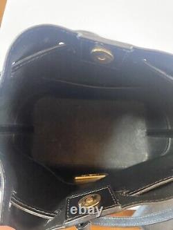 Michael Kors Trista Saffiano Black Leather Medium Bucket Bag with Jet Set Wallet