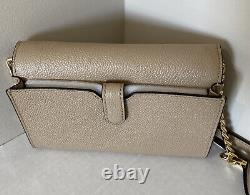 New Michael Kors Jet Set Travel Medium Phone Crossbody Leather Bisque / Dust bag